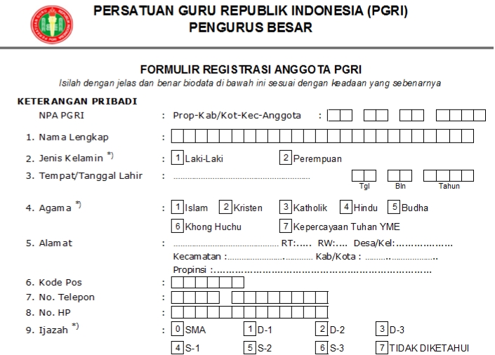 Pendaftaran PGRI Kab. Merauke - Persatuan Guru Republik Indonesia Cabang Kab. Merauke